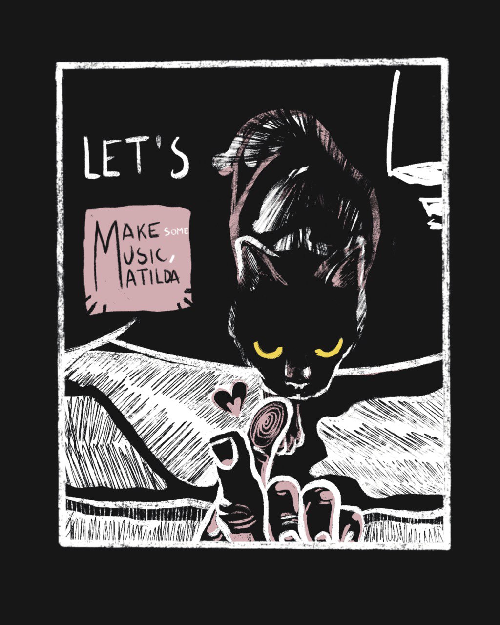 Matilda Cat Music illustration poster